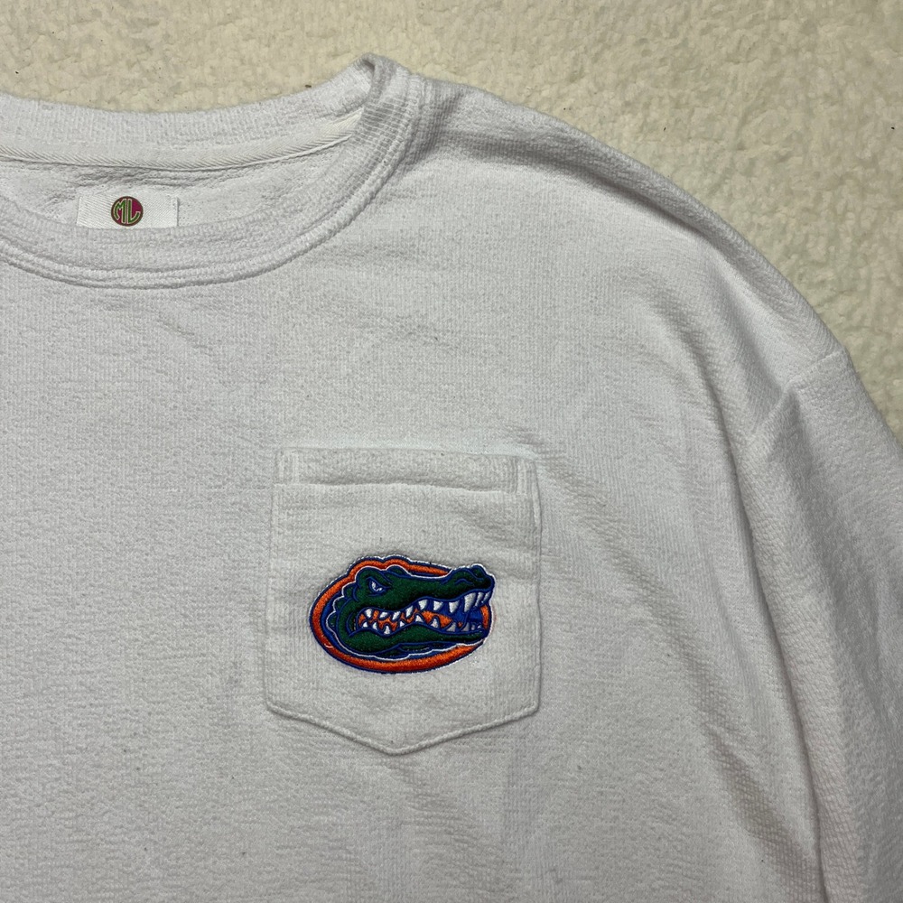 Marley Lilly‎ Sweatshirt Womens L/XL White Florida Gators Pullover Textured